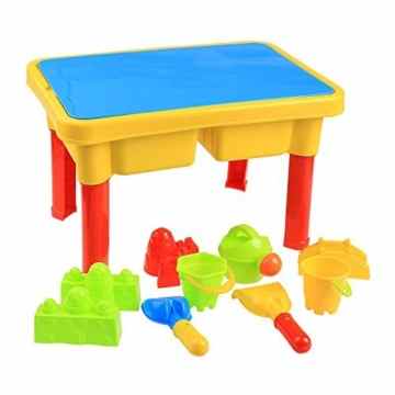 Yoliki Strand Sandtisch Wassertisch Tragbarer und Faltbarer Spieltisch Sand & Wasser Kinder Spielzeug ab 3 Jahren