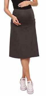 Zeta Ville – Damen Umstands A-Linie Rock Knielänge – elastischer Bund – 983c
