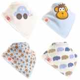 Zippy Fun Bandana Dribble Bibs for Baby Boys and Toddlers (Spring Summer set) (Pack of 4)