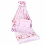 ZÖLLNER 4-tlg. Babybettausstattung Kuschelbär Bettzubehör, rosé