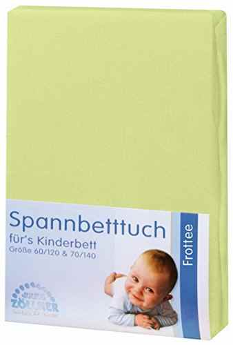 Zöllner Spannbetttuch Frottee 70×140 / 60×120 grün 3er Pack