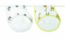 aden + anais 7026G Classic Burpy Bib Jungle Jam – Giraffe plus Monkey, 2er pack