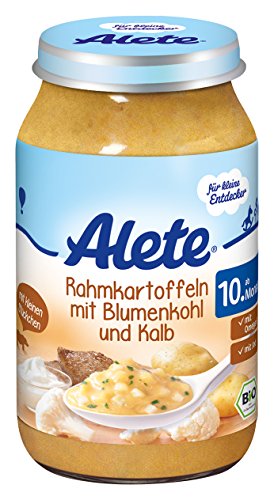 Alete Rahmkartoffeln mit Blumenkohl und Kalb -