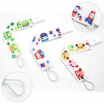 Almondcy Dummy Clip 3 Packs – Moderne 2-seitige stilvolle Design – Best Schnuller Holder für Mädchen und Jungen -
