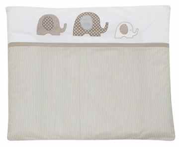 Alvi 330183236 Wickelauflage mit Bezug „Elefant“, beige -