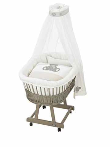 Alvi 411655519 Set für Stubenwagen Birthe „Strick-Teddy“, grau -