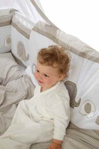 Alvi Bettset 4-tlg. mit Druckmotiv Elefanten Baumwolldruck Elefant Größe 100×135 cm (40×60 cm) -