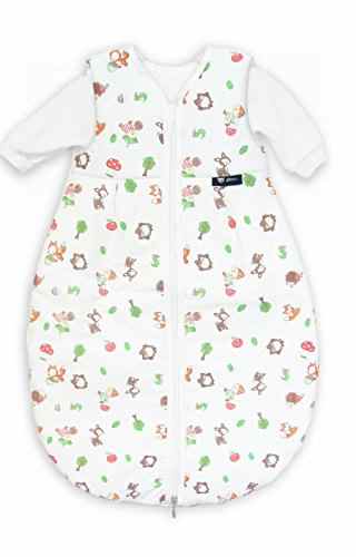 Alvi Kombi-Schlafsack 90 cm Ganzjahres Baby-Schlafsack 2-teilig – Langarm-Innensack & gefütterter Außensack, Temperaturen von 15 bis 30°C, Birnenform ohne störende Rücken-Nähte Größe 90 cm -