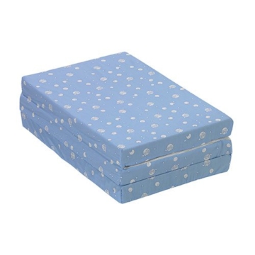 Alvi Reisebettmatratze 60 x 120 cm, Design: hellblau gemustert -