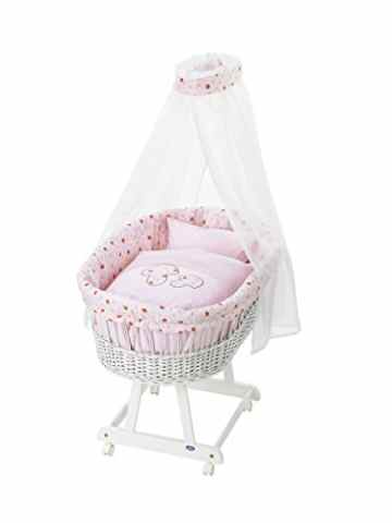 Alvi Set für Stubenwagen Birthe Glückspilz rosa 80×80 -