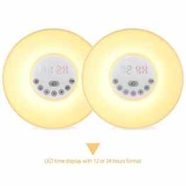 Amagle Wake Up Light Wecker Lichtwecker Geschenk Wecker mit Licht Reisewecker Nachtlicht 10 Helligkeitstufen und 7 Lichtfarben auswählen zur einen schönen Morgen ideal für Kinder, Geburtstag und Urlaub Geschenk (Sonnenaufgangssimulator, Sonnenuntergangsfunktion mit UKW Radio) -