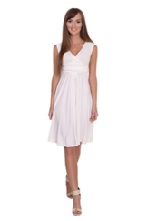 Amazinggirl Kleid A-Linie Klassisches Knielang mit Raffungen Elegant -