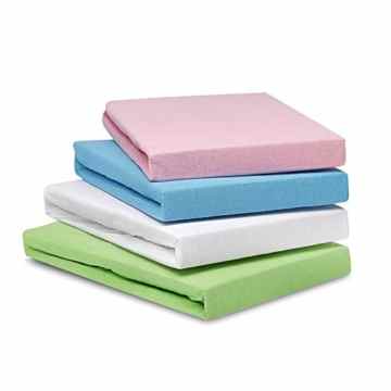 Aminata Kids Spannbettlaken 70×140 blau türkisblau Feinjersey Jersey Spannbetttuch Kinderbett -