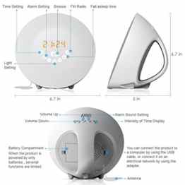 Amir Wake-Up Light, Wecker Lichtwecker, Lichtwecker, Wecker Licht, Aufwachen mit Licht, Sonnenaufgang Simulation Wake-up Light (Sonnenaufgangfunktion, 6 Natürlichen Wecktöne , Touchdisplay, 10-Helligkeit, Digitales FM Radio ) -
