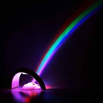 Amteker Regenbogen Projektor LED Licht Reflexion, Magisches Buntes Regenbogen Licht, Kinderzimmer Projektor Licht – Glücklicher Regenbogen – Geschenk für Kinder -