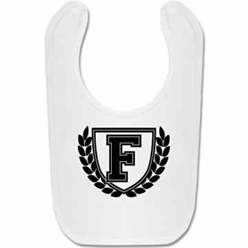 Anfangsbuchstaben Baby – F Collegestyle – Süßes Baby Lätzchen als Accessoire für Jungs und Mädchen -