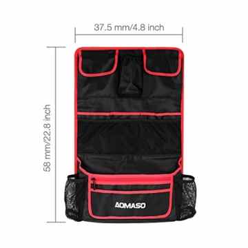 Aomaso Auto Organizer Ruecksitz Organizer Rücksitz Organizer Auto Rücksitzorganizer und Schutz, Viele Taschen Autozubehör und Fußmatte -