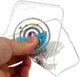 Apple iPhone 7 Plus Hülle Silikon 3D Glitzer Dünn ISENPENK Muster Campanula [Blau] Durchsichtig Ultra Slim Apple iPhone 7 Plus Hülle Silikon Transparent TPU Liquid Fließen Flüssig Strass Wasserdicht Glänzen Rückseite Schutzhülle Handy Hülle Tasche -