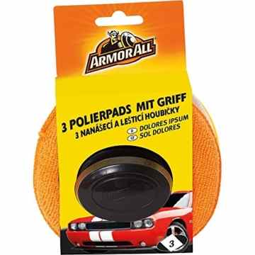ARMOR ALL 3 Polierpads mit Griff GAA40067GC, für gleichmäßiges Autragen + saubere Hände -