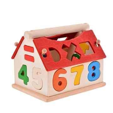 Arshiner Steckhaus Steck Bausteinen mit Würfel Anzahl aus Holz 20 tlg. Lernen Pädagogisch Spielzeug -