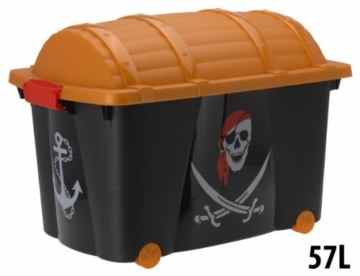 Aufbewahrungskiste Piratenkiste Rollenbox Spielzeugbox Spielzeugkiste Piraten – 57 L -