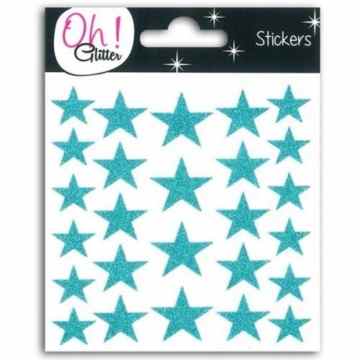 Aufkleber Sterne Pailletten – türkis -
