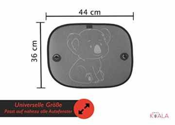 Auto-Sonnenschutz | Sonnenblende für Kinder & Babys (2er Set) von Koala | für Seitenfenster | Schutz vor schädlicher UV-Strahlung -