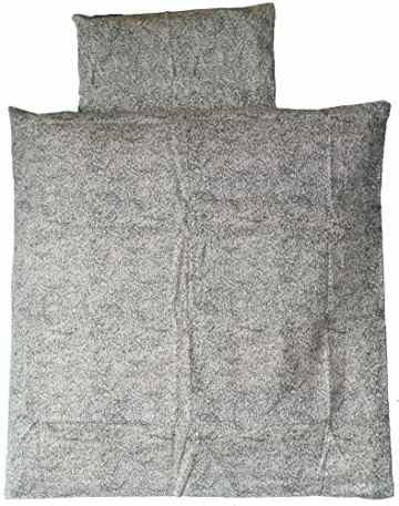 Baby Kinderwagen Bettwäsche Set 2-tlg. 80 x 80 + 35x40cm, weiss grau marmoriert, 100% Baumwolle -