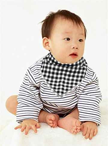 Baby Lätzchen Dreieckstuch, 8 Stück Baby Halstuch mit Schnullerkette für Baby Jungen und Mädchen -