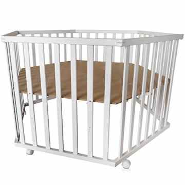 Baby Laufgitter Kinder Krabbelgitter Laufstall höhenverstellbar 6-Eck + Einlage -