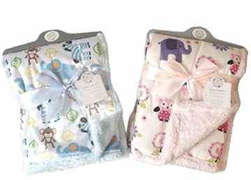 Baby Mädchen / Jungen Mikrofleece Decke mit Tier Motiv -