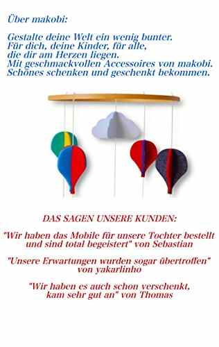 Baby Mobile – Neues Design – Für Jungen und Mädchen – Bunte Heißluft-Ballons aus Filz – Minimalistisch, Stilvoll – Tolle Dekoration für deine Zimmer -