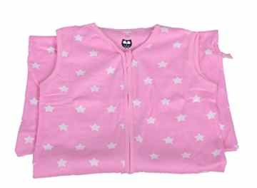 Baby Schlafsack mit Reißverschluss Babyschlafsack ohne Ärmel Sterne Muster Grau IW051 -