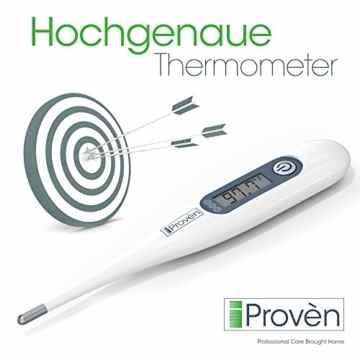 BABY Thermometer – 10-Sekunden-Messung Fieberthermometer mit KLEINER TIPP – Fieber Anzeige und Alarm – iProven DT-R1221B -