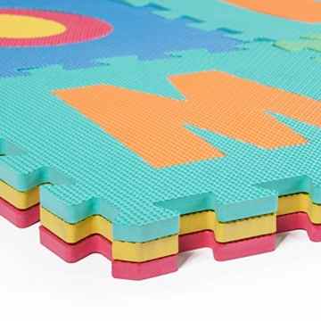 BABY VIVO Kinderspielteppich Spielmatte Kinderteppich Spielteppich 86tlg Schaumstoff Alphabet Zahlen -