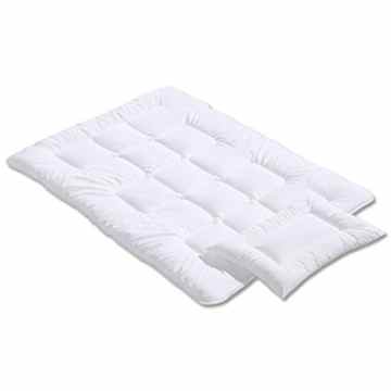BABY-WALZ 2-tlg. Steppbett-Set 40×60 / 100×135 cm Bettdeckenset Zudecke, weiß -