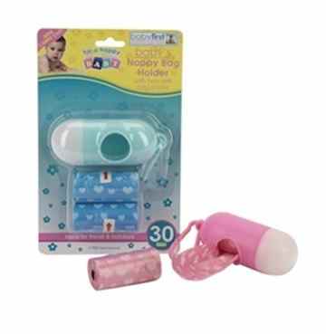 Baby Wickeltasche Spender Halter mit Twin Nachfüllbeutel Packungen Baby Wickeltasche – Blau -