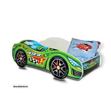Babybett Kinderbett Juniorbett Jugendbett Autobett 140 cm GRÜN -