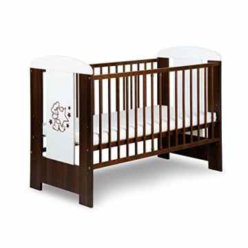Babybett „Safari Teddybär mit Sternen“ 120×60 cm. – braun mit Lattenrost und Matratze -
