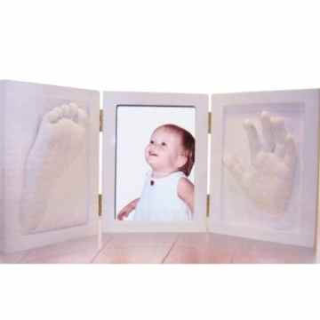 Babygeschenk Gipsabdruck Set Baby 3d Hand Fuß mit Bilderrahmen Babyparty Geschenk -