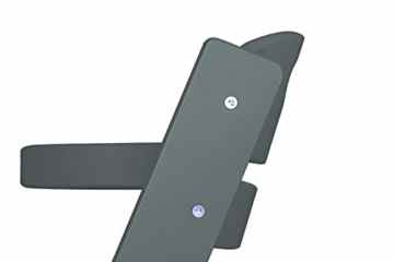 BabyGO 5852 Treppenhochstuhl Holz aus Buche Massiv – mitwachsend, grau -