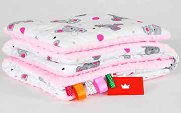 BABYLUX Babydecke MINKY PLÜSCH Kuscheldecke Decke 75 x 60 cm + KISSEN 2 Tlg Set -