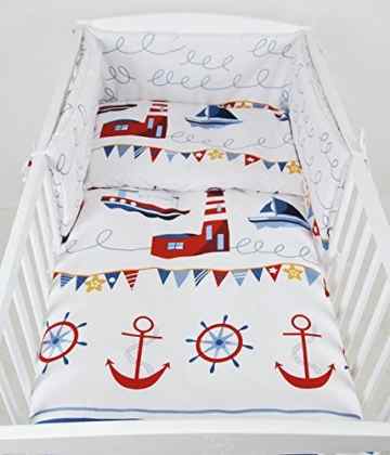 BABYLUX Kinderbettwäsche 2 Tlg. 100 x 135cm Bettwäsche Bettset Babybettwäsche L 49. Leuchtturm -
