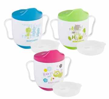 BabyNova Stehauftasse Trinklerntasse Pink, Grün oder Blau -