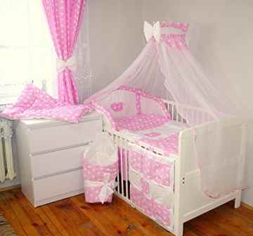 Baby’s Comfort 10 tlg BABY BETTWÄSCHE BETTSET MIT STICKEREI (12 FARBEN) -