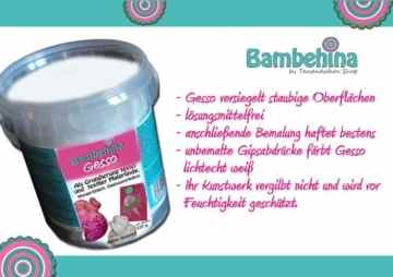 Bambehina Gesso, Grundierung für feste und textile Malgründe wie Gipsabdrücke, Leinwände…. -