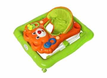 Bebe Style TW2016OG Teddybär Baby Lauflernhilfe mit Spielcenter (5 Melodien) Gehfrei Gehhilfe Baby Walker, grün -