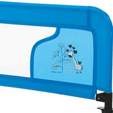 Bettschutzgitter / Bettgitter LUXUS (Modell: GIRAFFE) Mit süßen und lustigen Giraffen-Motiv (Länge: 135 cm) (PINK) -