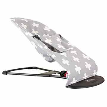 Bezug bei Ukje für Babywippe BabyBjörn Balance SOFT (die neue Ausführung der BabyBjörn Babywippe) – BEIDSEITIG BRAUCHBAR – Grau weissen Kreuzen ♥♥♥ -
