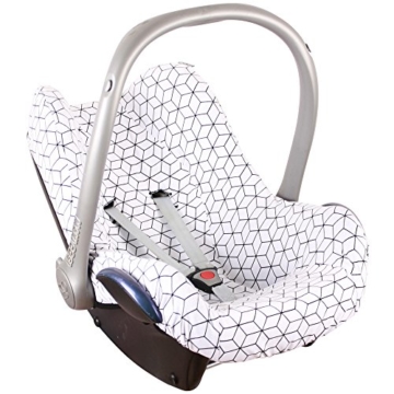 Bezug Ukje für Maxi-Cosi Cabriofix, Citi und Pebble – Weiss Schwarz ♥ -